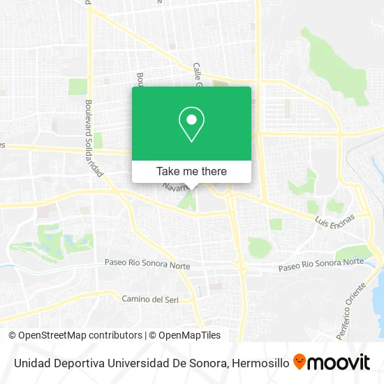 Unidad Deportiva Universidad De Sonora map