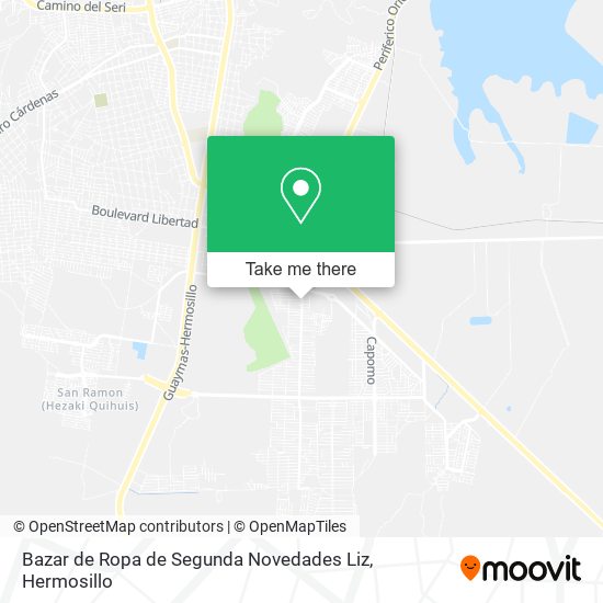 Mapa de Bazar de Ropa de Segunda Novedades Liz
