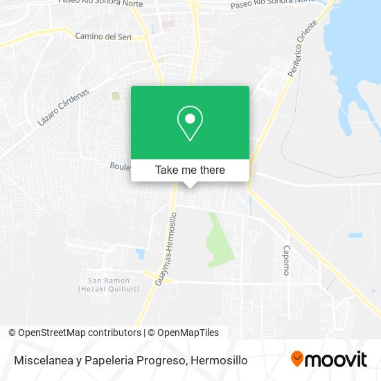 Mapa de Miscelanea y Papeleria Progreso