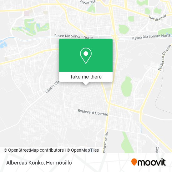 Albercas Konko map