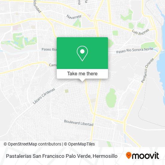 Mapa de Pastalerías San Francisco Palo Verde