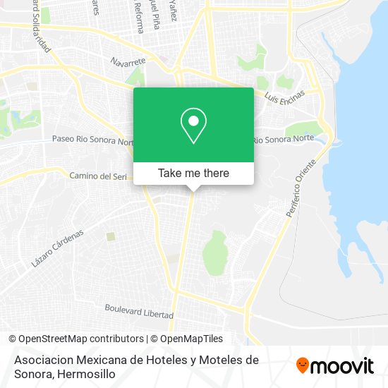 Mapa de Asociacion Mexicana de Hoteles y Moteles de Sonora