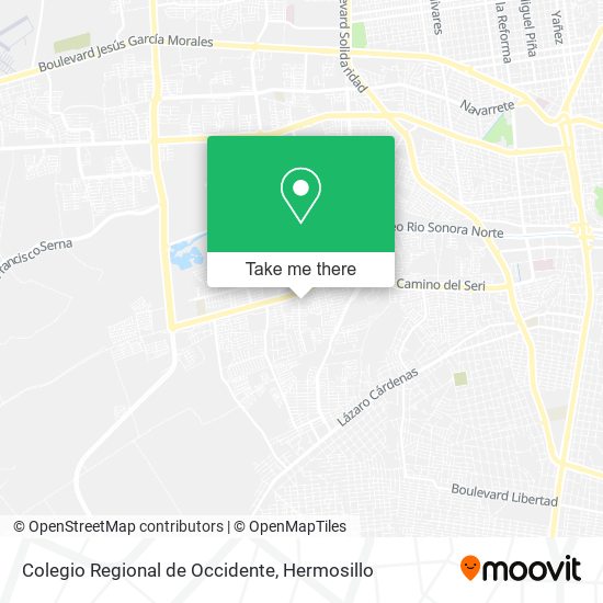 Colegio Regional de Occidente map