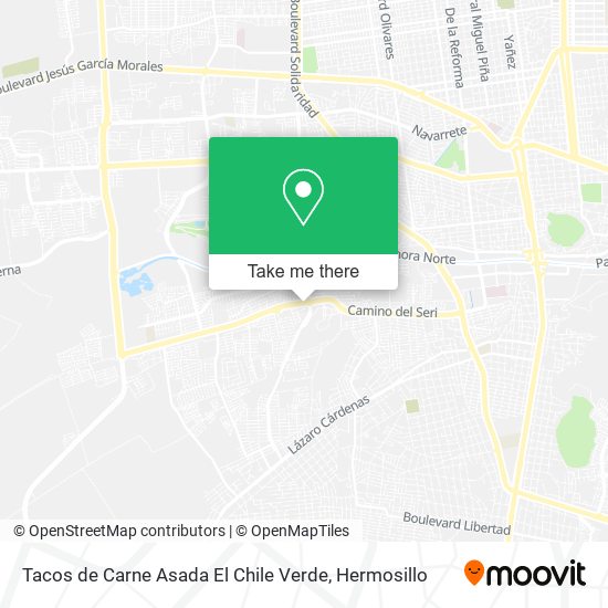 Tacos de Carne Asada El Chile Verde map