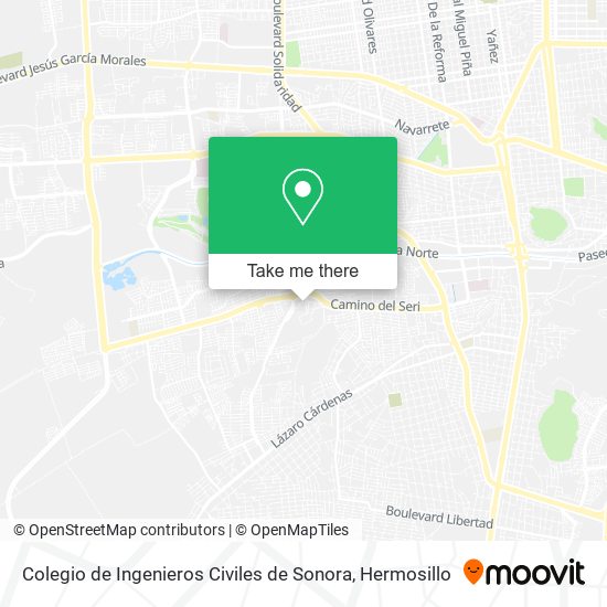 Mapa de Colegio de Ingenieros Civiles de Sonora