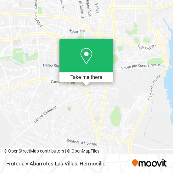 Fruteria y Abarrotes Las Villas map