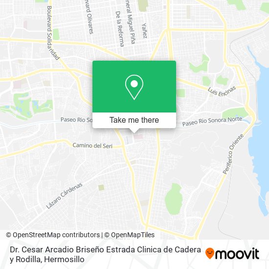 Dr. Cesar Arcadio Briseño Estrada Clinica de Cadera y Rodilla map