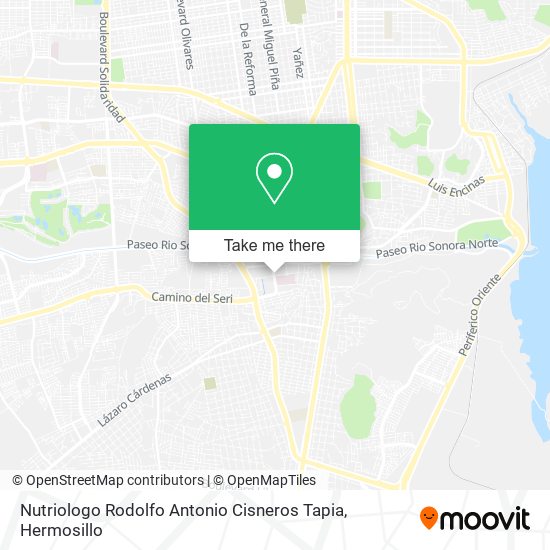 Mapa de Nutriologo Rodolfo Antonio Cisneros Tapia