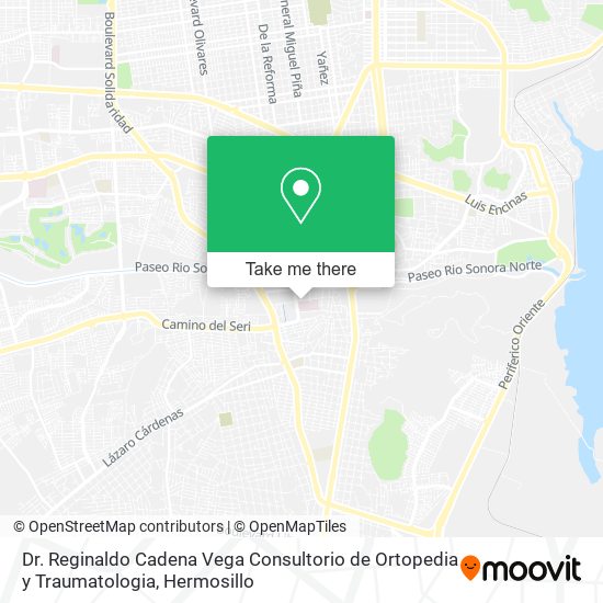 Dr. Reginaldo Cadena Vega Consultorio de Ortopedia y Traumatologia map