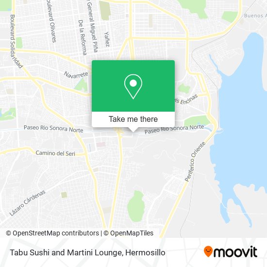 Tabu Sushi and Martini Lounge map