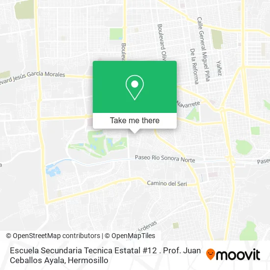 Escuela Secundaria Tecnica Estatal #12 . Prof. Juan Ceballos Ayala map