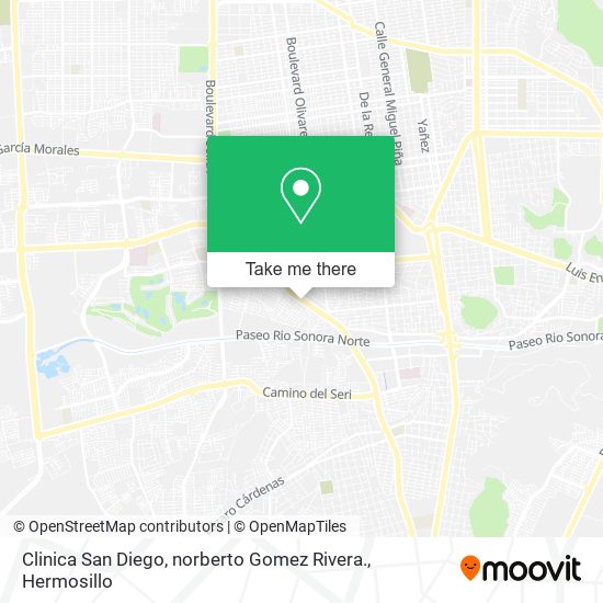 Mapa de Clinica San Diego, norberto Gomez Rivera.