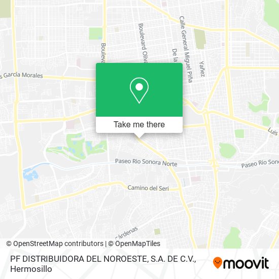 PF DISTRIBUIDORA DEL NOROESTE, S.A. DE C.V. map