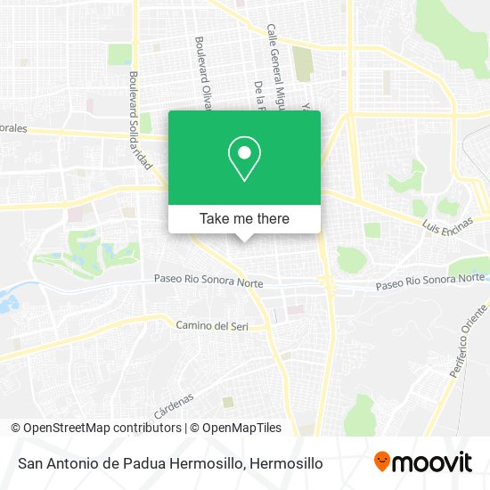 Mapa de San Antonio de Padua Hermosillo