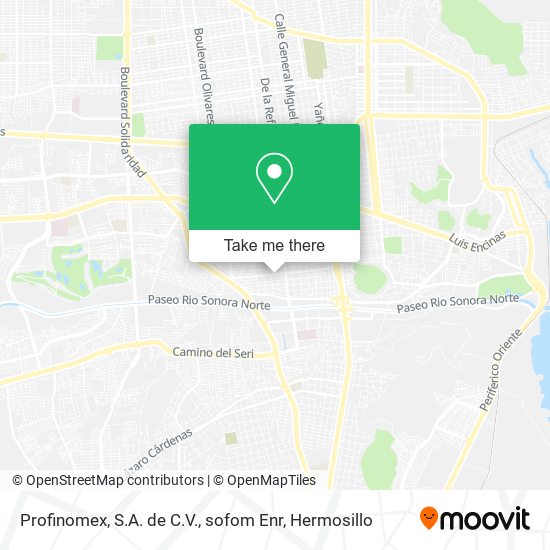 Profinomex, S.A. de C.V., sofom Enr map