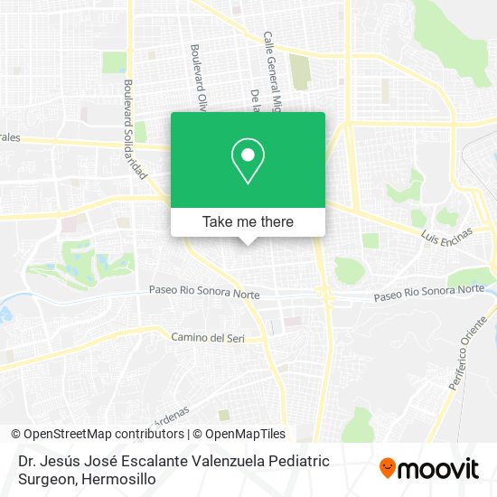 Mapa de Dr. Jesús José Escalante Valenzuela Pediatric Surgeon