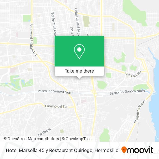 Mapa de Hotel Marsella 45 y Restaurant Quiriego