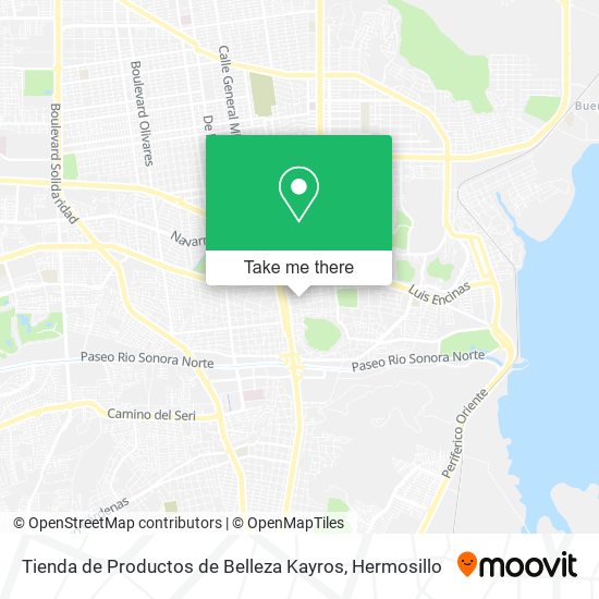 Mapa de Tienda de Productos de Belleza Kayros