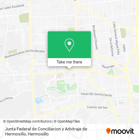 Junta Federal de Conciliacion y Arbitraje de Hermosillo map