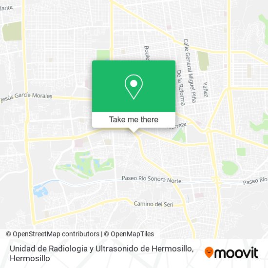 Mapa de Unidad de Radiologia y Ultrasonido de Hermosillo