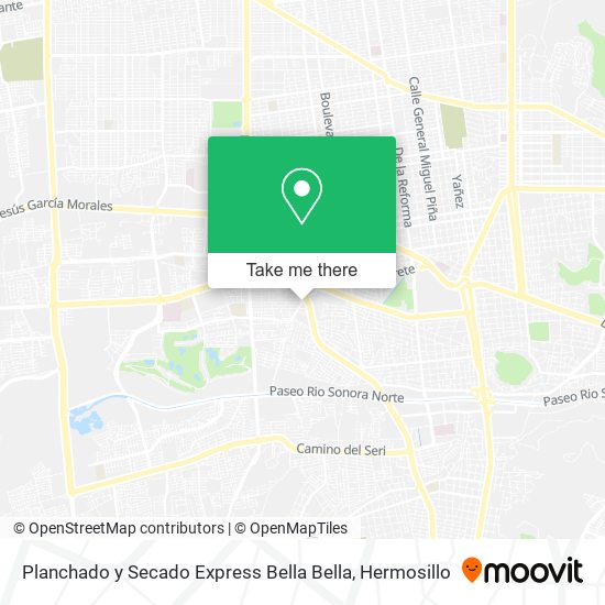 Mapa de Planchado y Secado Express Bella Bella