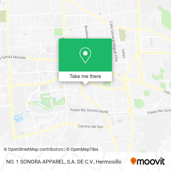 NO. 1 SONORA APPAREL, S.A. DE C.V. map