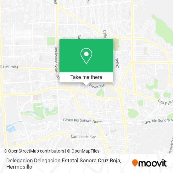 Mapa de Delegacion Delegacion Estatal Sonora Cruz Roja