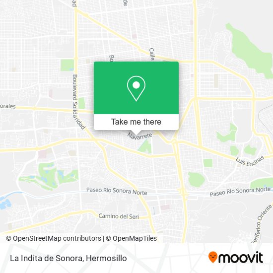 La Indita de Sonora map
