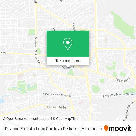 Dr Jose Ernesto Leon Cordova Pediatria map