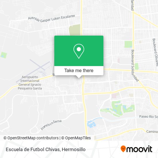 Mapa de Escuela de Futbol Chivas