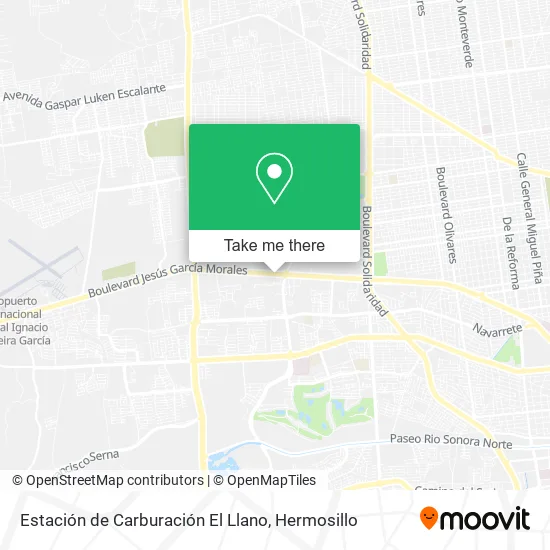Estación de Carburación El Llano map