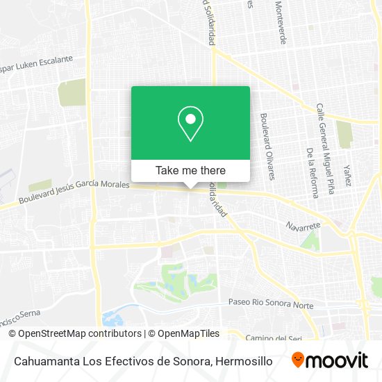 Cahuamanta Los Efectivos de Sonora map