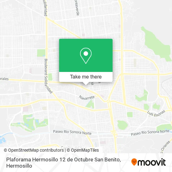 Plaforama Hermosillo 12 de Octubre San Benito map