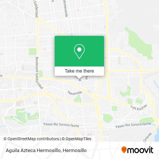 Aguila Azteca Hermosillo map