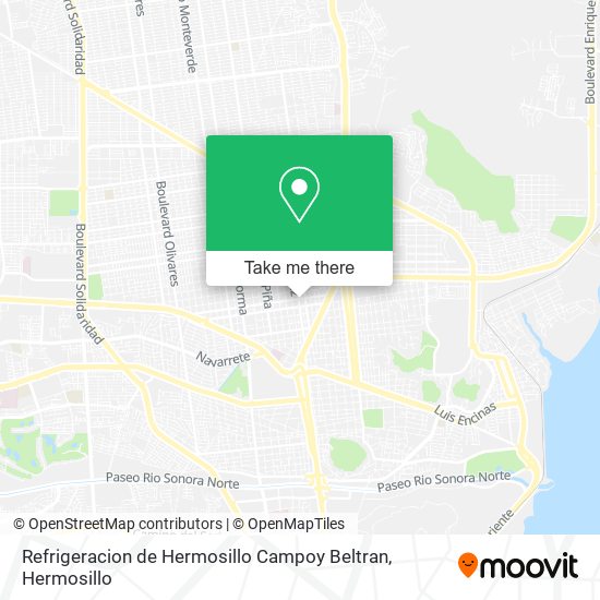 Mapa de Refrigeracion de Hermosillo Campoy Beltran