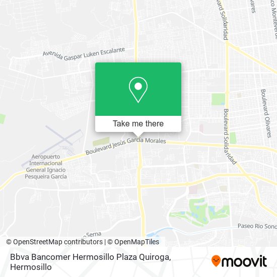 Mapa de Bbva Bancomer Hermosillo Plaza Quiroga