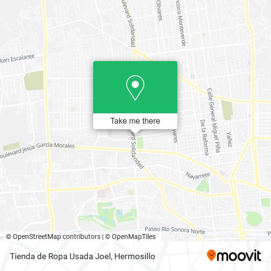 Mapa de Tienda de Ropa Usada Joel
