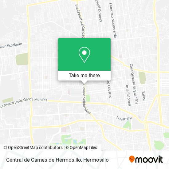 Mapa de Central de Carnes de Hermosillo