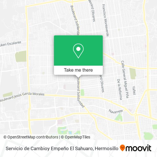 Mapa de Servicio de Cambioy Empeño El Sahuaro