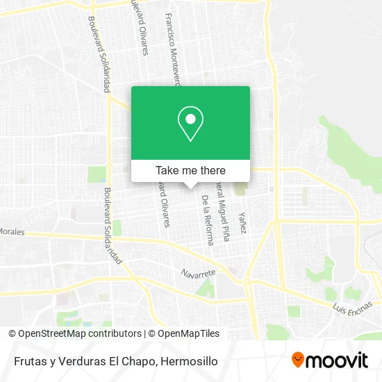 Frutas y Verduras El Chapo map