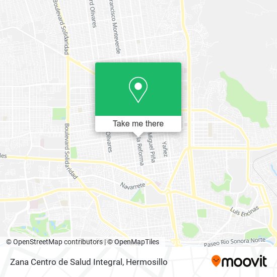 Mapa de Zana Centro de Salud Integral