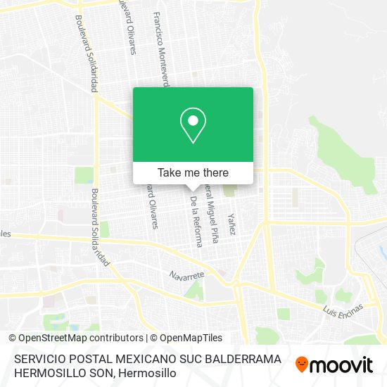 Mapa de SERVICIO POSTAL MEXICANO SUC BALDERRAMA HERMOSILLO SON