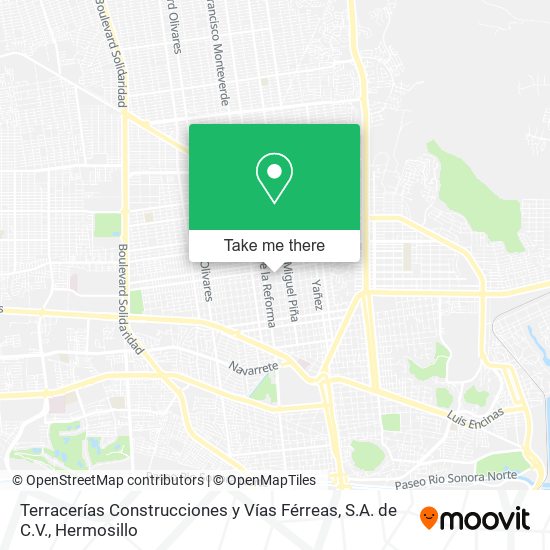 Terracerías Construcciones y Vías Férreas, S.A. de C.V. map