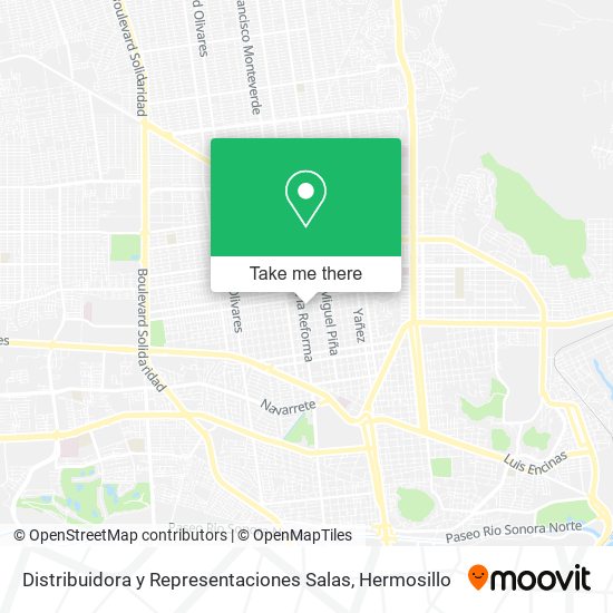 Mapa de Distribuidora y Representaciones Salas
