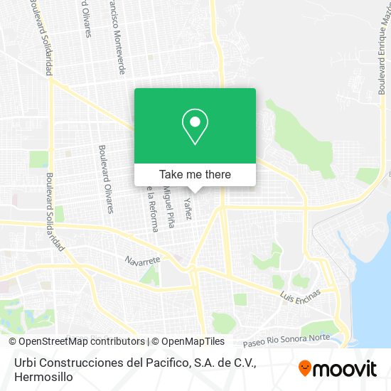 Mapa de Urbi Construcciones del Pacifico, S.A. de C.V.
