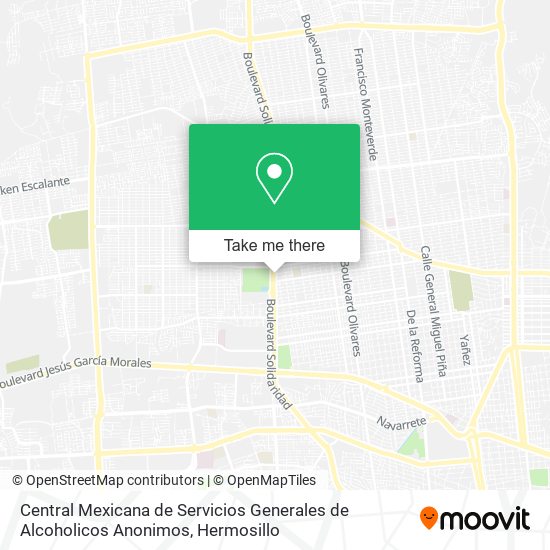 Mapa de Central Mexicana de Servicios Generales de Alcoholicos Anonimos