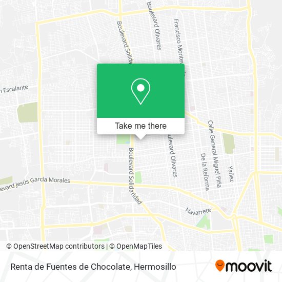 Renta de Fuentes de Chocolate map