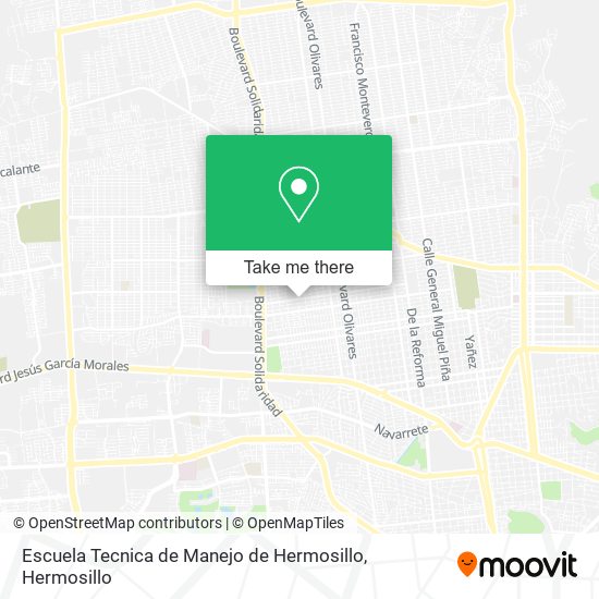 Mapa de Escuela Tecnica de Manejo de Hermosillo