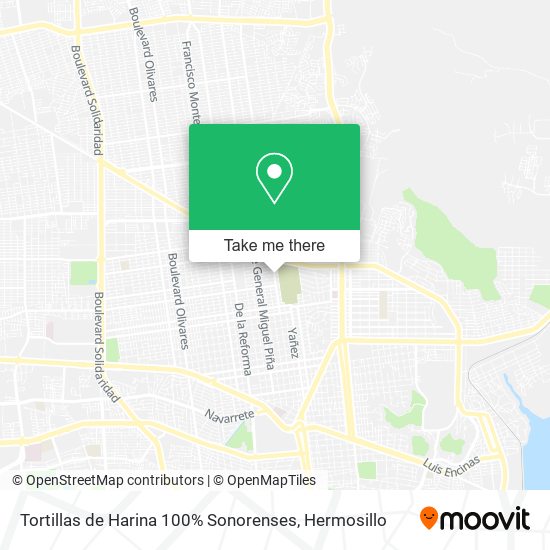 Mapa de Tortillas de Harina 100% Sonorenses