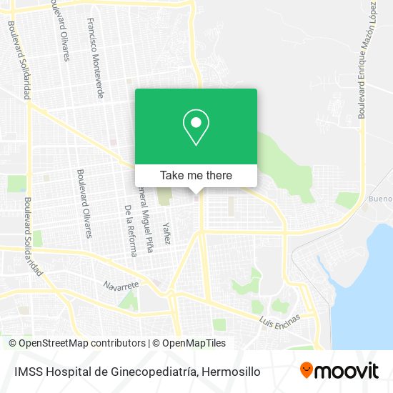 Mapa de IMSS Hospital de Ginecopediatría